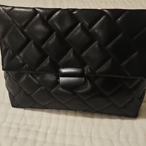 Chic Black Quilted Wristlet
